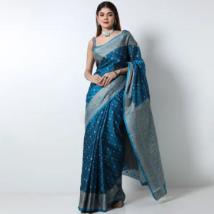 Olive Green color Cotton Saree